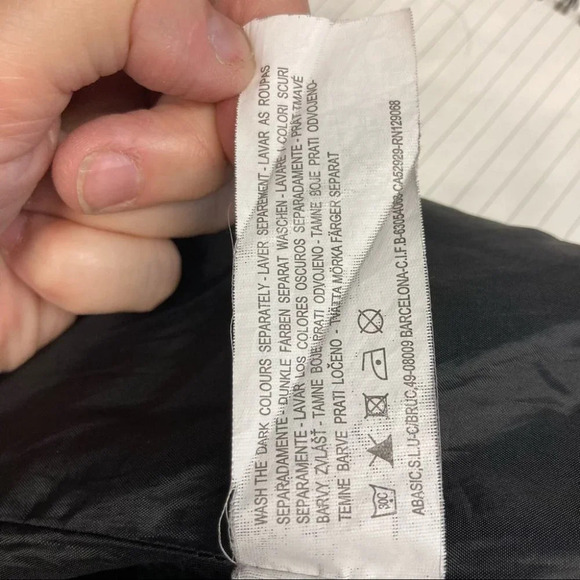 DESIGUAL Sz 38 Coat Colourful Floral Hem Relief Pattern Black Funnel Neck - Picture 8 of 14